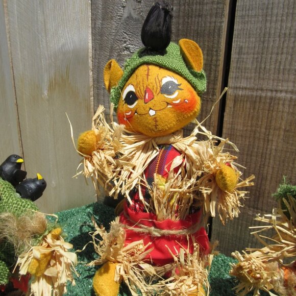Lot of 6 Annalee 2007 Fall Autumn Thanksgiving Scarecrow Figures Mouse - Picture 3 of 8
